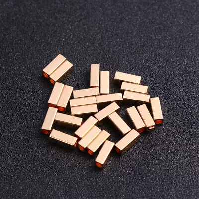  50 Pcs Metal Tube Spacers Necklaces Jewelry For Loose Beads Rectangle Bracelet • £10.55