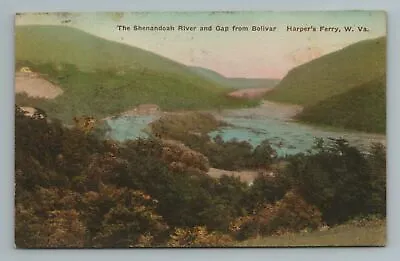 Shenandoah River Gap Bolivar Colored Harper's Ferry West Virginia WV Postcard • $5.80