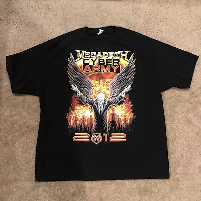 2012 MEGADETH  Cyber ARMY  Concert Tour T-Shirt  2x DAVE MUSTAINE Vintage • $13.99