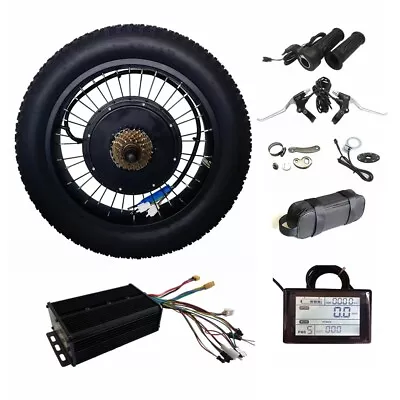 Ebike 48V 1500W 20  Fat Tire Rear Wheel Conversion Kit Hub Motor With Sw900 LCD • $365