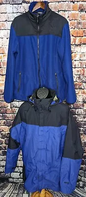 LL BEAN Blue Gore-Tex 3-In-1 Winter Ski Jacket Rain Coat Hooded Mens Large Tall • $59.99