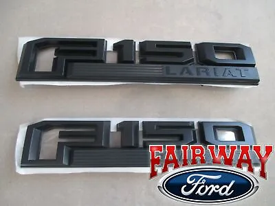 $192.95 • Buy 15 Thru 20 F-150 OEM Ford Black Appearance Fender Emblem Nameplate Set LARIAT