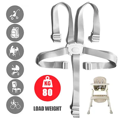 $14.97 • Buy 5 Point Harness Stroller High Chair Pram Buggy Safe Belt Strap Baby Children AU