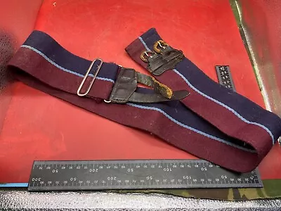 British Royal Air Force Cloth Stable Belt With Leather Fasteners. Approx 28 Inch • £10