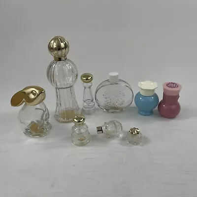 Lot Of 9 Empty Vintage Perfume Bottles Glass Collectible Pieces • $19.99