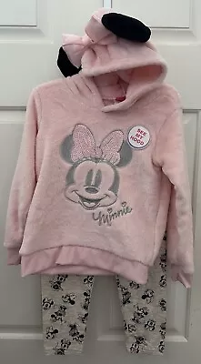 Disney Junior Minnie Mouse Girl’s 2-Piece Soft Fleece Lounge Set~Hoodie~Size 4T • $15.99