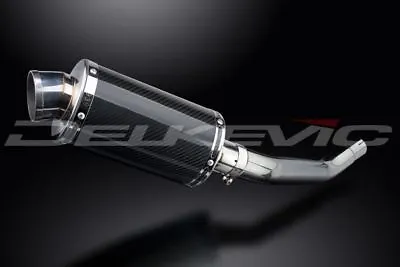 Delkevic 9  Carbon Fiber Oval Slip On Muffler - Kawasaki ZX-6R 2003-2004 Exhaust • $293.99