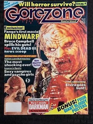 $15.25 • Buy 1991 GOREZONE Magazine #17 FN+ 6.5 Mindwarp / Elvira / Darkman NO POSTER