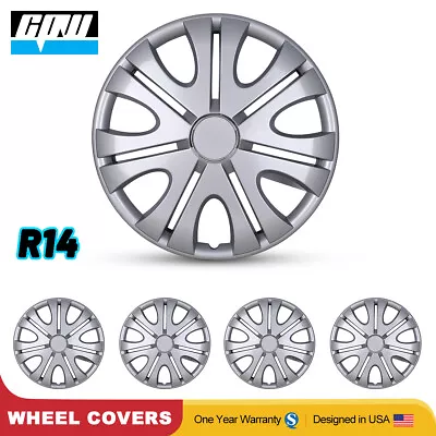 14  Set Of 4 Wheel Covers Hubcaps Snap On Full Hub Caps Fit R14 Tire & Steel Rim • $38.99