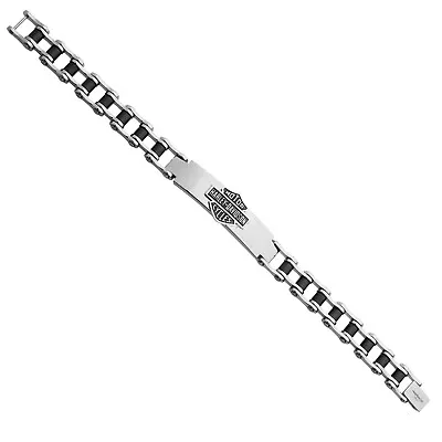 Harley-Davidson® Stainless Steel Bike Chain Logo ID Bracelet 245 / HSB0071 • $159.95