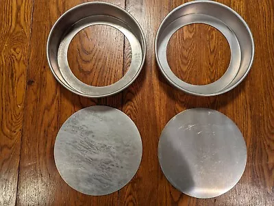 Lot Of 2 VINTAGE Magic Line 9 In Round Aluminum Cake Pan Removable Bottom • $28.50