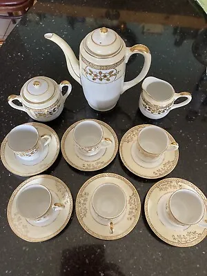 Meito Coffee Set Vintage Made In Japan Hand Painted • £16
