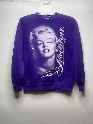 Vintage Hill Heavy Weight Crewneck Modern Day Marilyn Monroe Print Purple S • $29.99