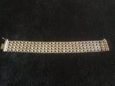 Milor Italy 925 Sterling Silver Wide Bright Cut Mesh  Bracelet • $65