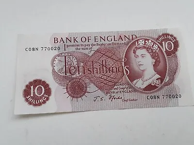 Bank Of England 1966-70 10 Shilling Banknote J.S.Fforde Serial N° C08N 770020 • £2.99