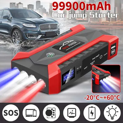 99800mAh 12V Car Jump Starter Booster Battery Fast Charger Emergency Power Bank • £28.99