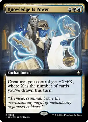 MTG Near Mint Knowledge Is Power (Extended Art) - [Murders At Karlov Manor Comma • $1.72