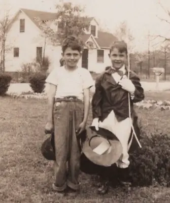 5T Photograph Portrait Boys Friends Ringleader Circus Costume 1940-50's • $14.50