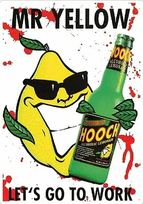 HOOCH LEMON RETRO Beer Stickers PUB ADVERTISING FRIDGE Window Bar A5 A4 A3 • £5.99