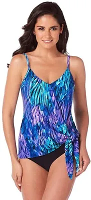 Magicsuit 259489 Women's Ruffled Feathers V-Neck Tankini Top Swimwear Size 10 • $84.15