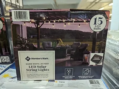 Member's Mark 35ft. 15 Led Solar String Lights *distressed Pkg* New • $34.99