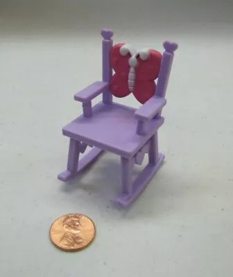 Dollhouse Miniature PURPLE ROCKING CHAIR Butterfly Design For Dolls ToysRUs • $5