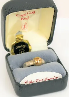 Vintage Designer Signed Cape Cod Fisher Lestage Sterling Silver 14k Ring Size 6 • $175