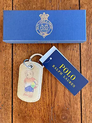 Polo Ralph Lauren Men's Polo Bear Keychain Fob NWT Gift Box $79 Khaki • $44.99