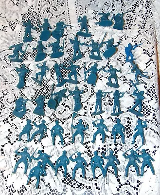 Vintage 1960-70's Plastic Frontier Fighter & Blue Soldiers 43pcs • $24.99