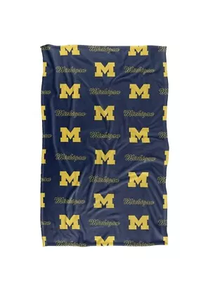 University Of Michigan Logo Pattern Super Soft Throw Blanket 36”x58” • $27