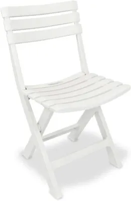 1 2 4 6 Pcs Collapsible Outdoor Folding White Garden Chairs Camping Patio Lounge • £22.99