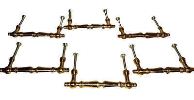 6 Mid Century Modern Hollywood Regency Style Brass Drawer Pulls  3  Center 4  L • $30