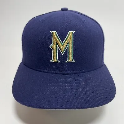 Vintage Milwaukee Brewers Hat Cap New Era 5950 Diamond Collection Fitted 7 1/8 • $34.97