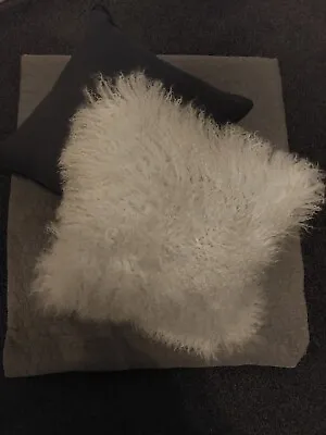 John Lewis 100% Sheepskin Cushion Cover - New • £15