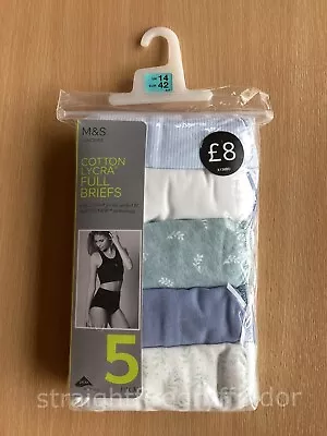 MARKS AND SPENCER Pack Of 5 Full Briefs Size 14 NEW M&s Knickers • £8