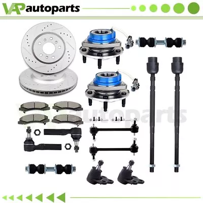 Front Tie Rod End Sway Bar Kits Wheel Hub Bearing + Brake Rotor For 06-11 Impala • $208.71