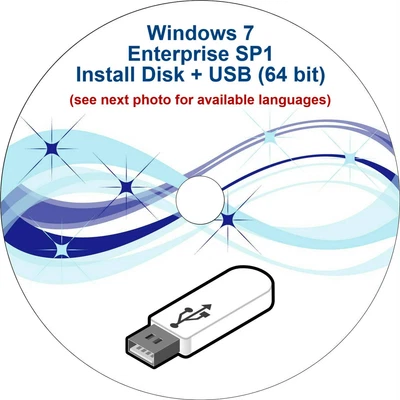 £11.99 • Buy Windows7 Enterprise Install Disk + USB Drive (64bit)