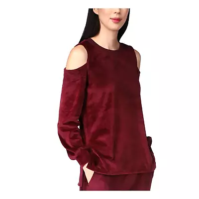 MICHAEL Michael Kors Velour Cold-Shoulder Sweatshirt 5B 1949 • $10.96