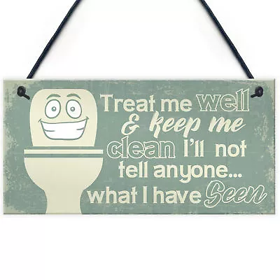 Funny BATHROOM Signs Shabby Chic Door Plaque Sign For Toilet Bathroom The Loo • £3.99