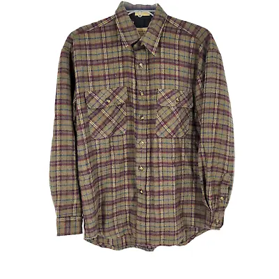 Van Heusen Plaid Flannel Button Up Shacket Great Outdoors Shirt Medium • $9.18