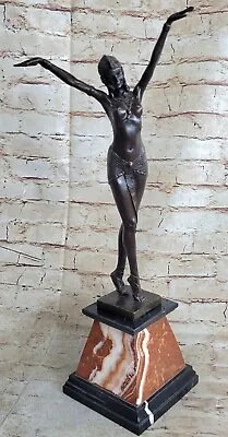 Hand Made Statue Signed D.H. Chiparus Art Deco Dancer Nude Bronze Sculpture • £160