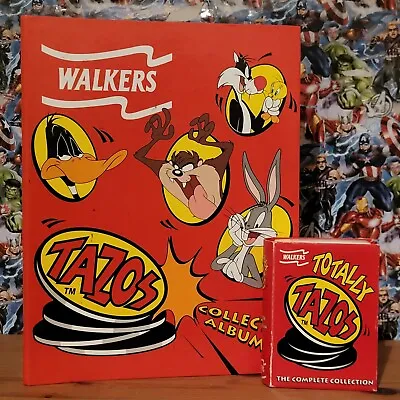Walkers : Looney Toons Tazos - COMPLETE Collector Album  +  Spares Box & Spares • £29.99