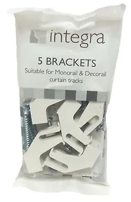 5 Integra Decorail Curtain Track Brackets - Rail Supports Deco Rail Parts • £5.23