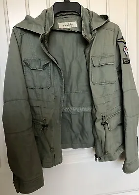 $27.50 • Buy Sebby  Juniors Kids Army Green Military Surplus Style Jacket W/Patches Sz L