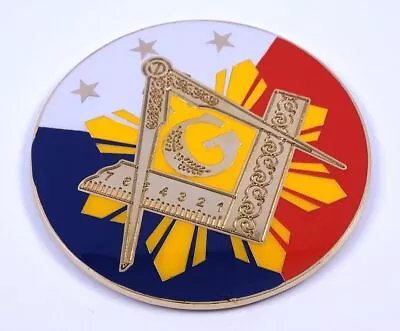 Masonic Philippine 3  Metal Decal Emblem 3D Freemason Mason Philippines MAS2 • $20.99
