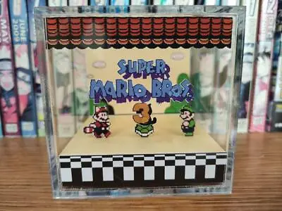 Super Mario Bros 3 - Mario Title Handmade Diorama -Gameboy Gaming Cube-Fanart • $54.99