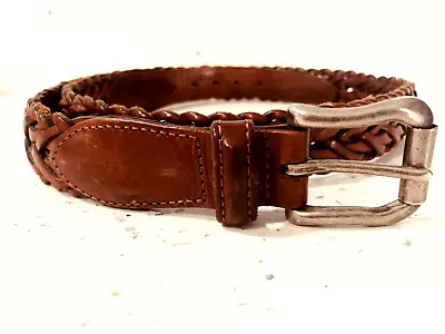 Coach Genuine Leather Men's Classic Braided Belt British Tan Size 38  - 95cm • $24.90