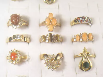 **** 9   Rings  Designer  Semi-precious Gemstone  Crystals Wholesale Lot Gm4 • $23.95