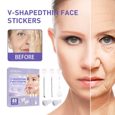 $6.87 • Buy 40Pcs Invisible V Shape Face Stickers Double Chin Facial Thin Lifting Tapes S-ml