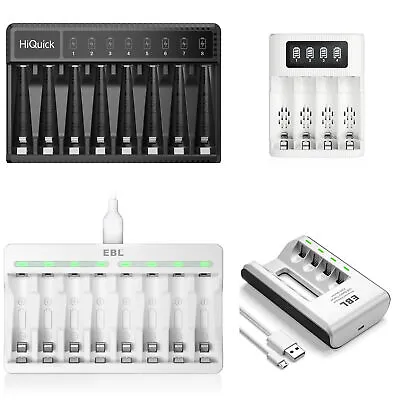 8 Slot Battery Charger For Ni-MH Ni-CD AA AAA Rechargeable Batteries Fast Charge • £12.99